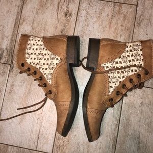 Candies lace and brown booties